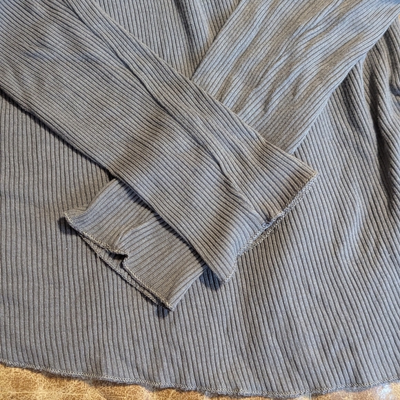 Zara Ribbed Hooded Long Sleeve Tee Large - Picture 7 of 7